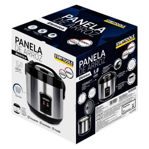 Panela elétrica para arroz 1,8 litros 220v/700w inox Startools