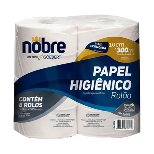 Papel Higiênico rolão 300mt 100% celulose luxo 8 unidades