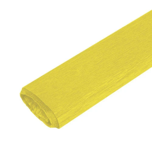 Papel crepom liso amarelo 48cmx2mt