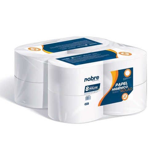 Papel higiênico rolão branco 100% 300mt com 08 unidades Goedert Papel higiênico rolão branco 100% 300mt com 08 unidades Goedert
