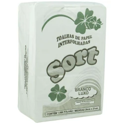 Papel toalha interfolhas 20x21 brc luxo com 1000 folhas