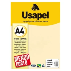 Papel verge 120g a-4 50fls creme