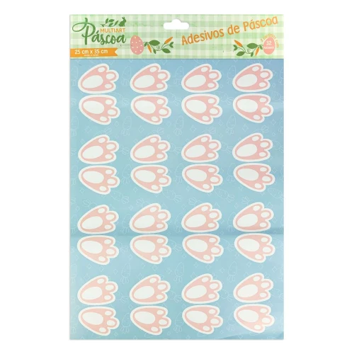 Páscoa adesivo patinhas de coelho cartela com 96 unidades