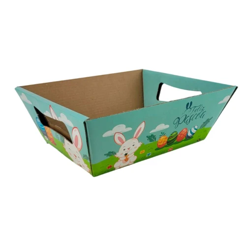 Páscoa bandeja decorada pequena 17x12,5x8cm