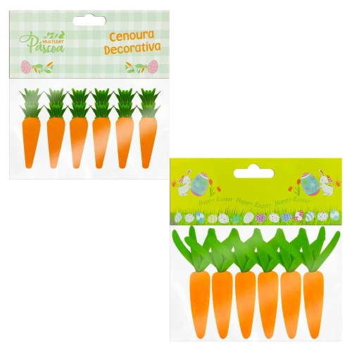 Páscoa cenoura de isopor mini 5cm com 06 unidades sortidas
