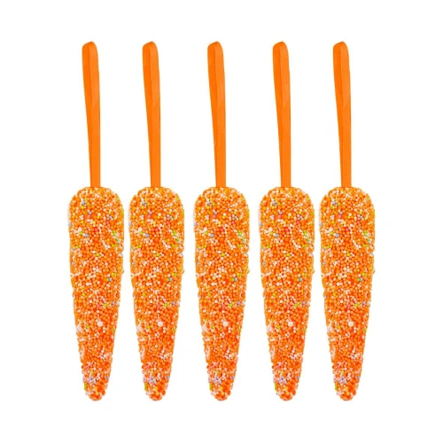 Páscoa cenoura de isopor flocada 09cm com 05 unidades Páscoa cenoura de isopor flocada 09cm com 05 unidades