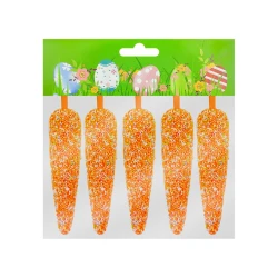 Páscoa cenoura de isopor flocada 09cm com 05 unidades