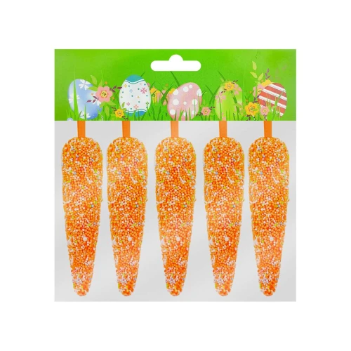 Páscoa cenoura de isopor flocada 09cm com 05 unidades Páscoa cenoura de isopor flocada 09cm com 05 unidades