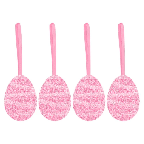 Páscoa enfeite para pendurar ovinhos com glitter 06cm com 04 peças Multiart