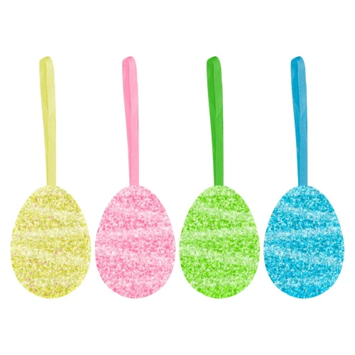 Páscoa enfeite para pendurar ovinhos com glitter 06cm com 04 peças Multiart
