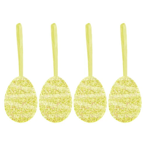 Páscoa enfeite para pendurar ovinhos com glitter 06cm com 04 peças Multiart
