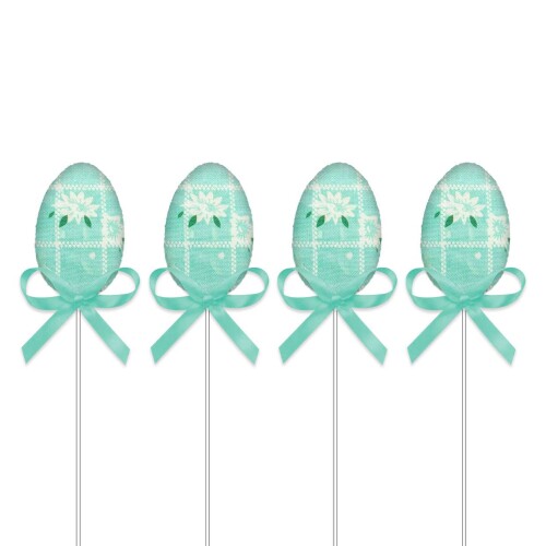 Páscoa ovinhos decorado tecido no palito 22,5cm 04 peças Multiart