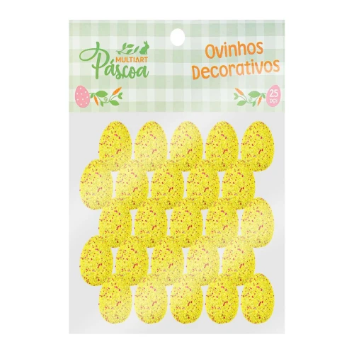 Páscoa ovos de isopor flocado 03cm com 25 unidades sortidas Multiart