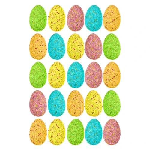 Páscoa ovos de isopor flocado 03cm com 25 unidades sortidas Multiart