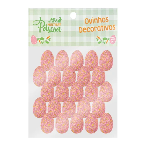 Páscoa ovos de isopor flocado 03cm com 25 unidades sortidas Multiart