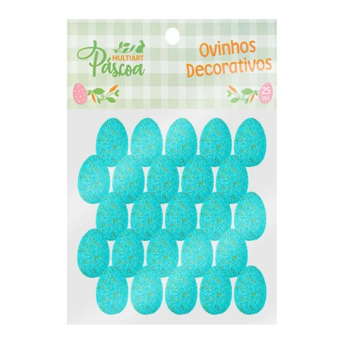 Páscoa ovos de isopor flocado 03cm com 25 unidades sortidas Multiart