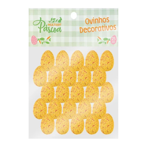 Páscoa ovos de isopor flocado 03cm com 25 unidades sortidas Multiart