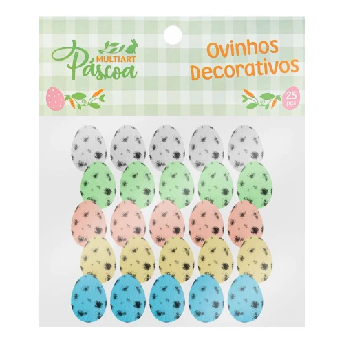 Páscoa ovos de isopor mini 03x02cm com 25 unidades colorido Multiart