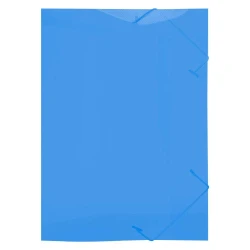 Pasta com elástico plástica mine fina azul ACP