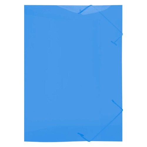 Pasta com elástico plástica mine fina azul ACP