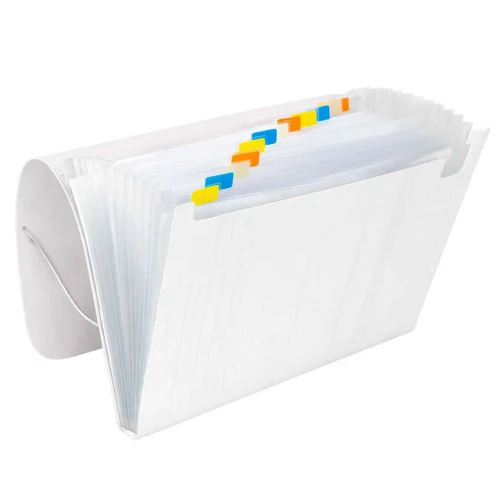 Pasta sanfonada plástica A4 com 12 divisórias cristal ACP Pasta sanfonada plástica A4 com 12 divisórias cristal ACP