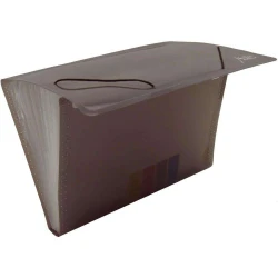 Pasta sanfonada plástica a/4 12 divisões fume polibras