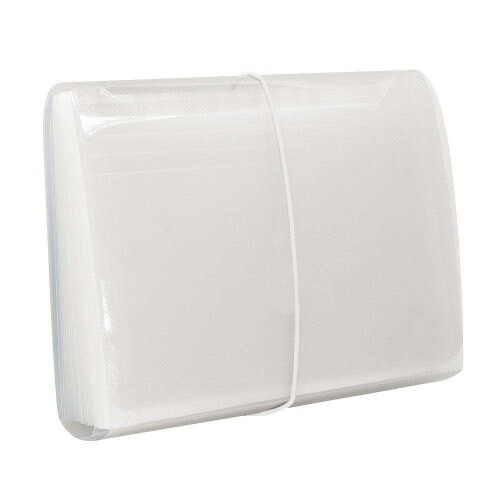 Pasta sanfonada plastica duplicada 31 divisões cristal polibras