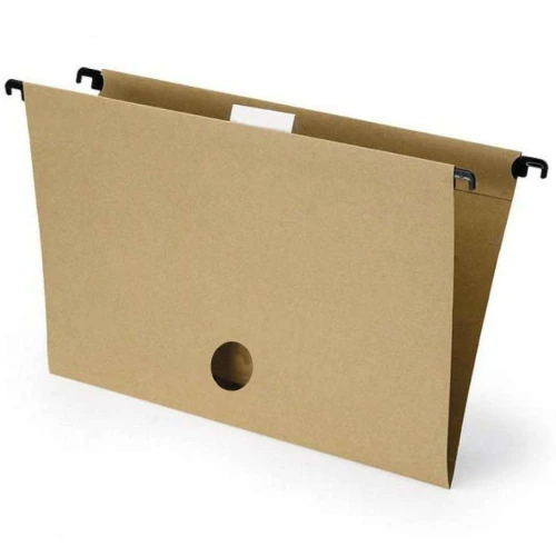 Pasta suspensa kraft com vareta plástica e grampo