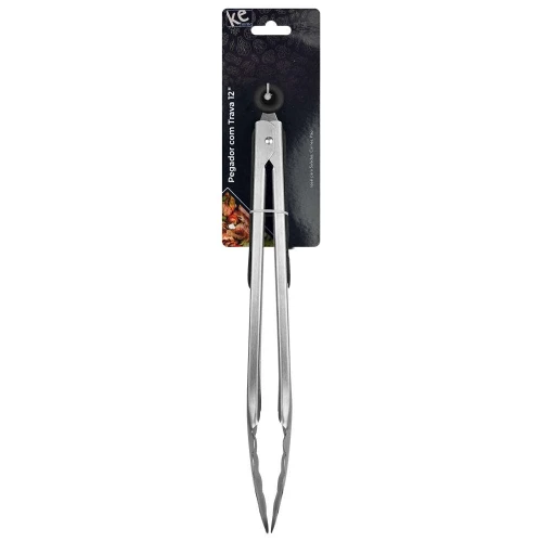 Pegador de alimentos com trava de metal 34cm Ke home