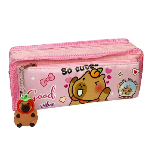 Penal com 02 zíperes Capivara com chaveiro Interponte Penal com 02 zíperes Capivara com chaveiro Interponte