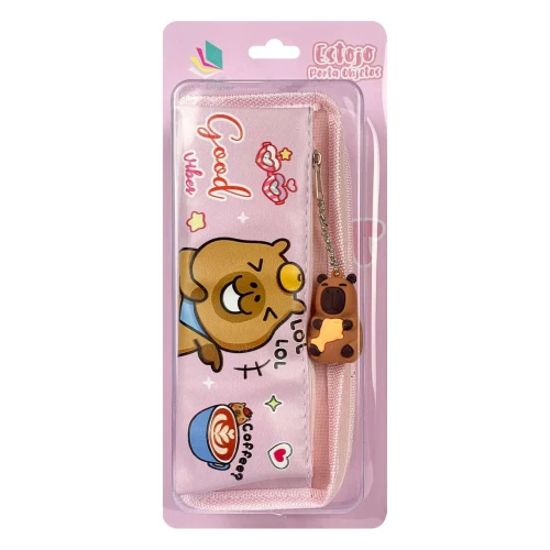 Penal com 02 zíperes Capivara com chaveiro Interponte Penal com 02 zíperes Capivara com chaveiro Interponte