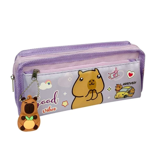 Penal com 02 zíperes Capivara com chaveiro Interponte Penal com 02 zíperes Capivara com chaveiro Interponte