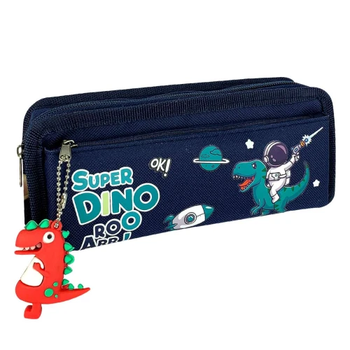 Penal com 02 zíperes Dinossauro com chaveiro Interponte Penal com 02 zíperes Dinossauro com chaveiro Interponte