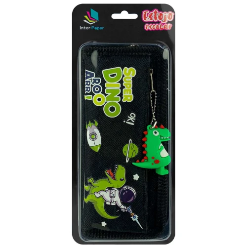 Penal com 02 zíperes Dinossauro com chaveiro Interponte Penal com 02 zíperes Dinossauro com chaveiro Interponte