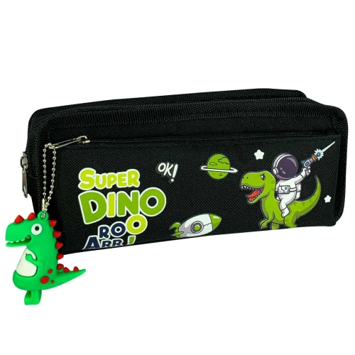 Penal com 02 zíperes Dinossauro com chaveiro Interponte Penal com 02 zíperes Dinossauro com chaveiro Interponte