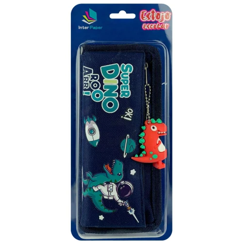 Penal com 02 zíperes Dinossauro com chaveiro Interponte Penal com 02 zíperes Dinossauro com chaveiro Interponte