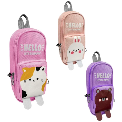 Penal com 02 zíperes Hello bichinhos sortidos Interponte Penal com 02 zíperes Hello bichinhos sortidos Interponte