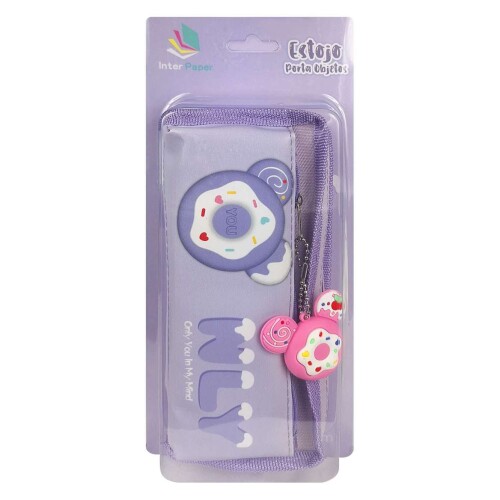 Penal com 2 ziper donuts com chaveiro