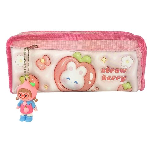 Penal com 2 ziper frutinhas com chaveiro