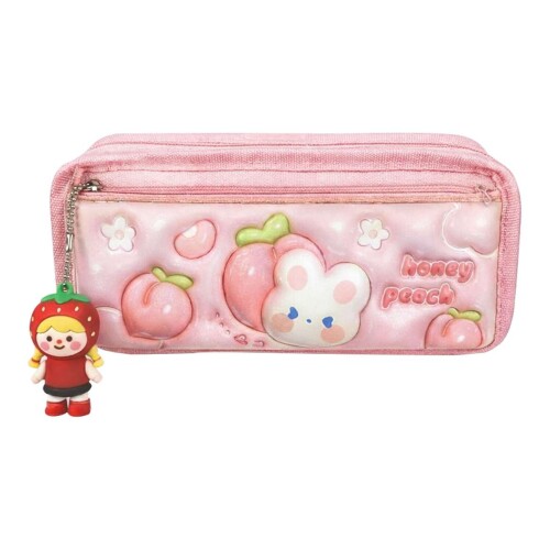 Penal com 2 ziper frutinhas com chaveiro