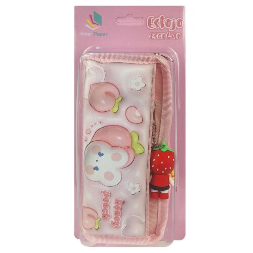 Penal com 2 ziper frutinhas com chaveiro