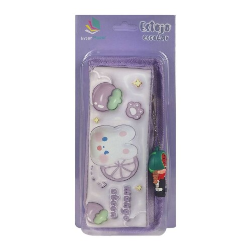 Penal com 2 ziper frutinhas com chaveiro