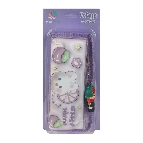 Penal com 2 ziper frutinhas com chaveiro