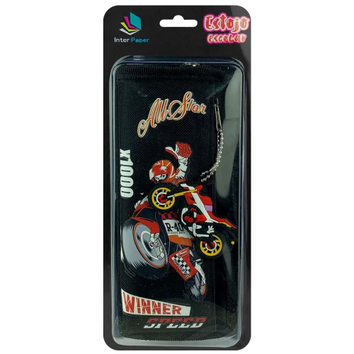 Penal com 2 ziper moto speed com chaveiro