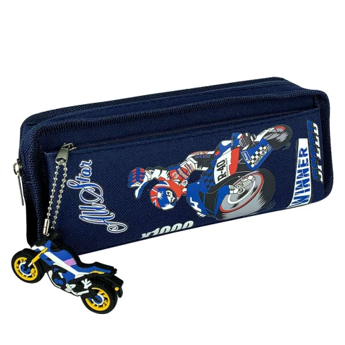 Penal com 2 ziper moto speed com chaveiro