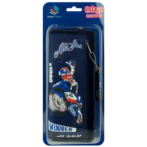 Penal com 2 ziper moto speed com chaveiro