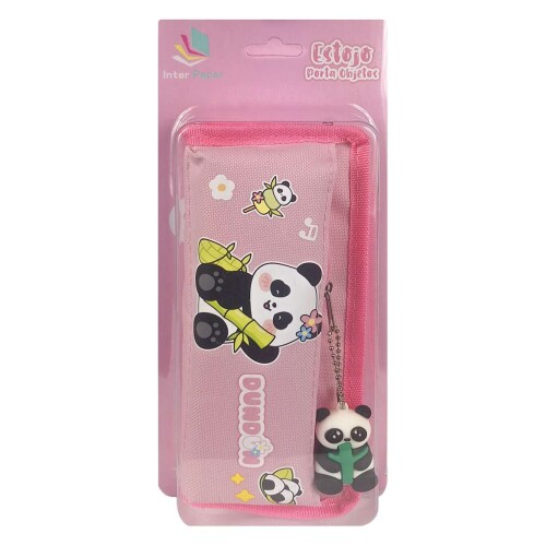 Penal com 2 ziper panda com chaveiro