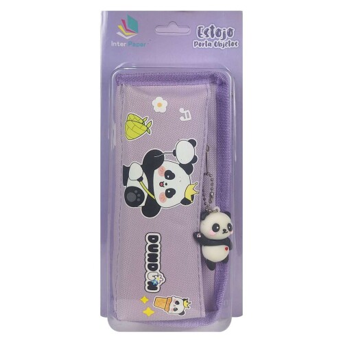 Penal com 2 ziper panda com chaveiro