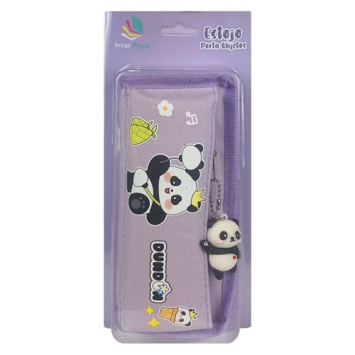 Penal com 2 ziper panda com chaveiro