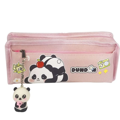 Penal com 2 ziper panda com chaveiro